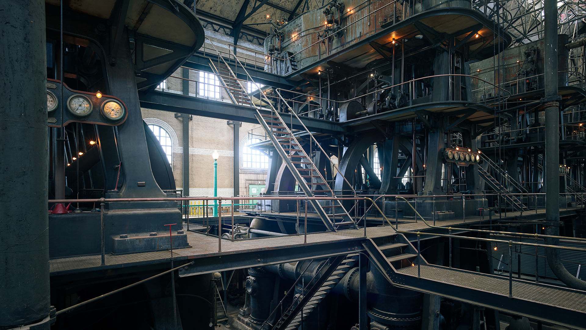 Staircase connecting factory levels